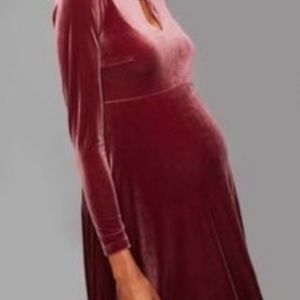 A Pea in the Pod Velvet plum color maternity dress
